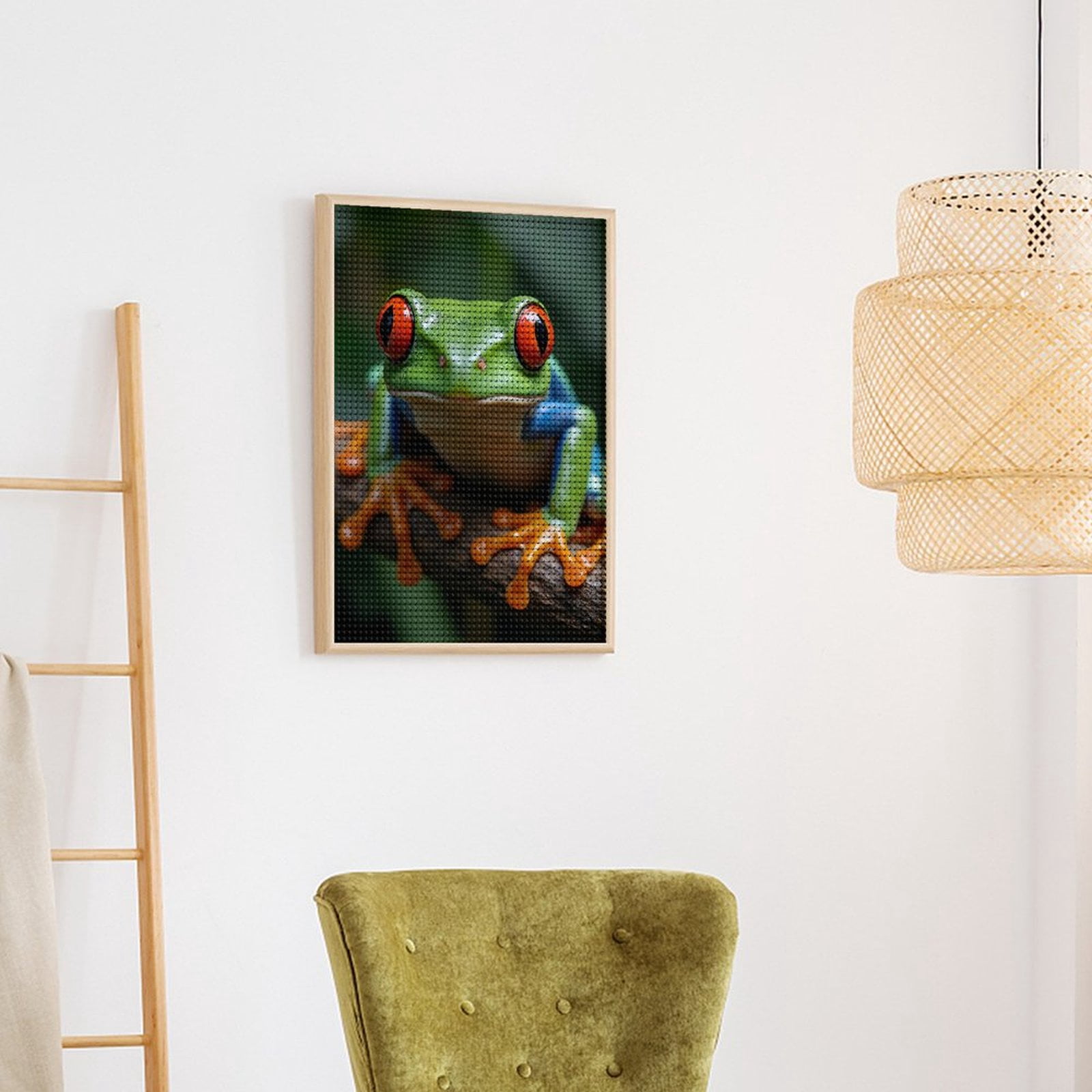 Diamond Art Kits for Adults, Bright Tree Frog Portrait 5D Diamond Painting Kits for Adults Beginners, DIY Full Drill Diamond Painting, Gem Art and Crafts 12x16