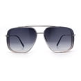 thumbnail image 5 of Mens Rectangular Rimless Racer Perforated Side Visor Metal Sunglasses Gold - Smoke, 5 of 8