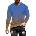 thumbnail image 5 of Dagegui Men's Tie Dye T-Shirts Long Sleeve Crew Neck Shirts Big and Tall Casual Loose Fit Shirt Funny Gradient Color Hawaiian Beach Pullover Tees Top Today Savings Blue 3XL, 5 of 5