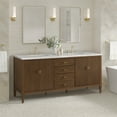 thumbnail image 4 of James Martin Vanities 72" Double Vanity, Bright White w/ 3 CM White Zeus Quartz Top, 4 of 7