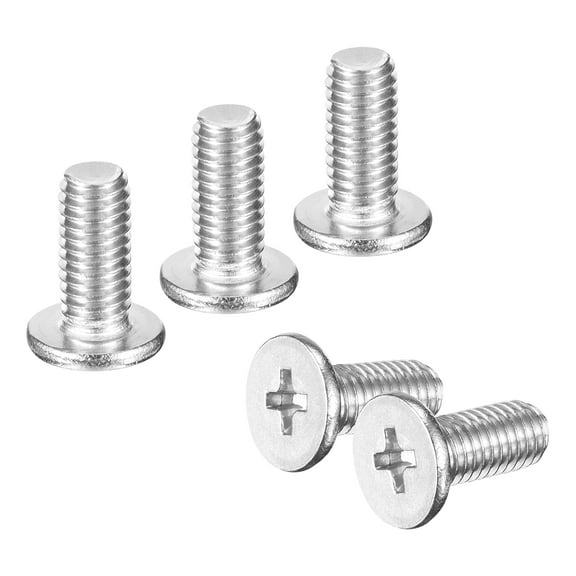 M5-0.8 x 10mm 100Pcs Metal Flat Round Head Screws Phillips Drive Machine Bolt