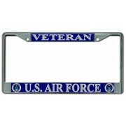 LICENSE PLATES ONLINE U.S. Air Force Veteran Chrome License Plate Frame