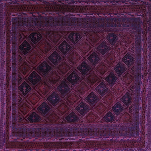 Ahgly Company Indoor Square Southwestern Purple Country Area Rugs, 7' Square