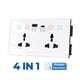 thumbnail image 2 of Enchufe Inteligente Tuya Wi-Fi con USB Tipo C, Enchufe de Pared Universal 4 en 1, Monitor de Potencia, Interruptor Táctil, Color ., 2 of 6