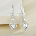 thumbnail image 3 of Infinity Dangle Drop Earrings Sterling Silver Leverback Earrings Heart Cut Birthstone Twisted Jewelry, 3 of 4