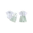 thumbnail image 2 of BemeyourBBs 2Pcs Newborn Baby Boy Baptism Day Gentleman Outfit Summer Clothes Lapel Neck Short Sleeve Button Down Bowtie Shirt Romper and Suspender Shorts Set, 2 of 9
