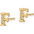 thumbnail image 2 of 14K Yellow Gold Diamond Initial F Earrings (8 X 8) Made In India em4170f-003-ya, 2 of 5