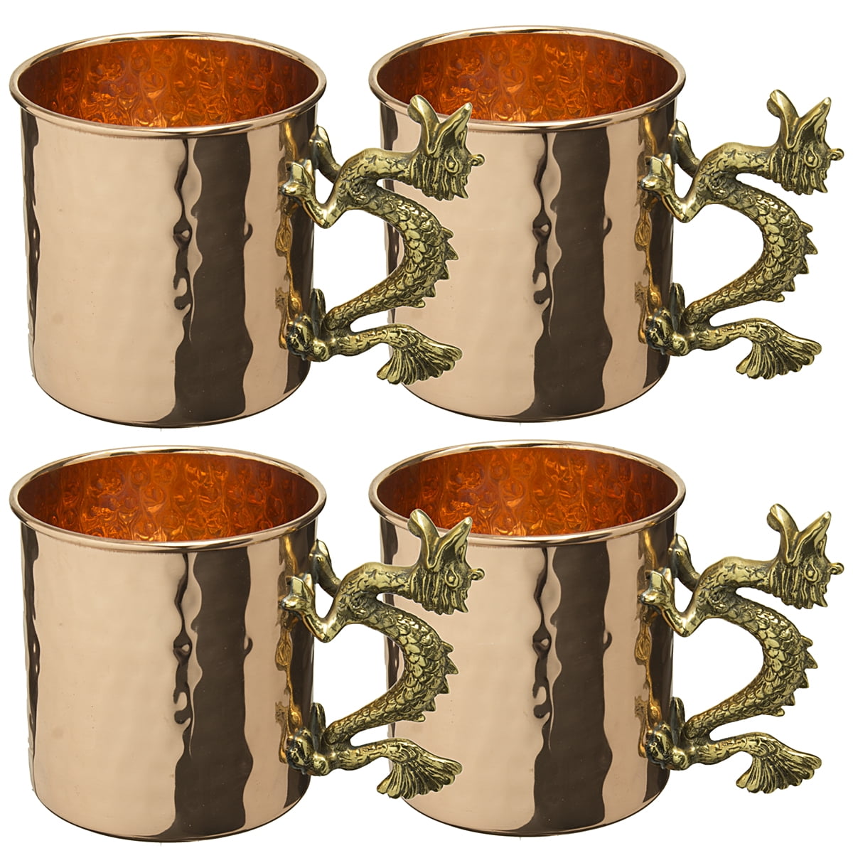 1 Solid Copper 20oz Moscow Mule Mugs With Dragon Handle By Old Dutch ODI