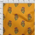 thumbnail image 2 of oneOone Cotton Poplin Mustard Yellow Fabric Floral Block Fabric For Sewing Printed Craft Fabric By The Yard 42 Inch Wide, 2 of 4