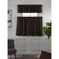 thumbnail image 5 of 3S Brother's Solid Linen Look Curtains Drapes Kitchen Valance Set of 3 Hanging Rod Pocket Window Valance Treatments Decorative Valances Tiers Café Curtains (Dark Brown 50"x14"Valance - 24"x40"Tiers), 5 of 6