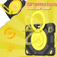 thumbnail image 4 of ELEHOLD Kids Case for iPad Pro 11" (2022/2021/2020/2018) / iPad Air4 Air5 10.9",Rugged Shockproof Case with 360° Rotatable Folding Handle Grip Kickstand Crossbody Shoulder Strap Pencil Holder,Yellow, 4 of 8
