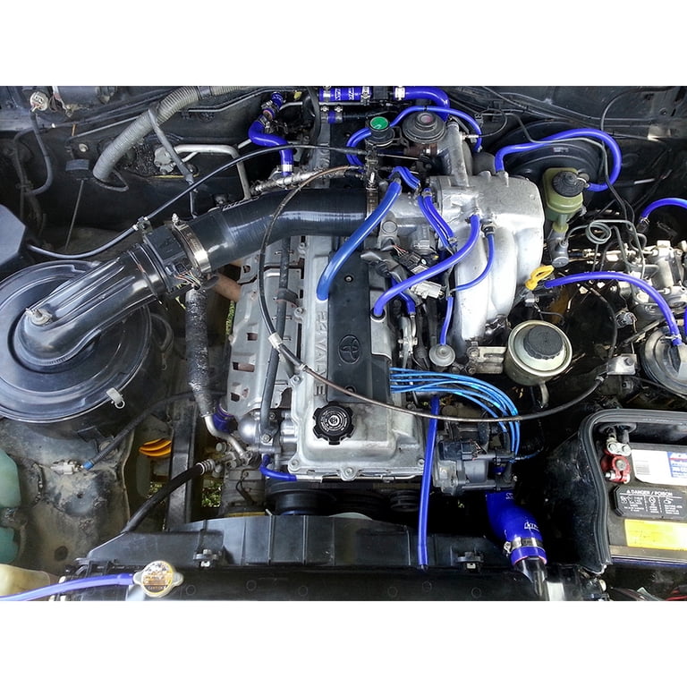 HPS Blue Reinforced Silicone Air Intake Hose Kit Compatible for