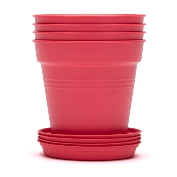 Mintra Garden - 11cm Round Garden Pots 4pk - (11cm Diameter - 4.3inD x 4inH)