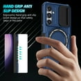 thumbnail image 2 of Allytechgroup Magnetic Case for Samsung Galaxy S25 with Lens Slide Cover, [Non-Slip] [Military Grade Protection] Slim Shockproof Ring Stand Case Support Wireless Charging, Royalblue, 2 of 10