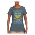 thumbnail image 2 of Wild Bobby Hanukkah Imagine If Your Phone Battery was Low but Lasted 8 Days Women Graphic T-Shirt, Charcoal, Large, 2 of 6