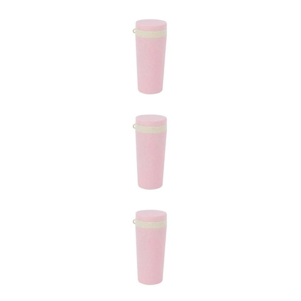 Injueey Trigo Deportes Botella Agua Leche Hervidor Estilo simple Coche Hogar Vaso Taza Vasos para viajes Senderismo Rosa Type1 NO1