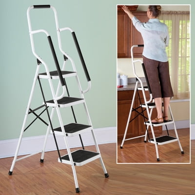 Gaogoo 4 Step Ladder With Anti-Slip Sturdy and Wide Pedal 330lbs Capacity Portable Steel Step Stool for Home or