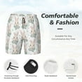 thumbnail image 6 of Picia Rabbit And Flower pattern Mens Swim Trunks with Compression Liner Stretch Beach Shorts Quick Dry with Zipper Pockets No-Chafing Board Shorts-XX-Large, 6 of 9