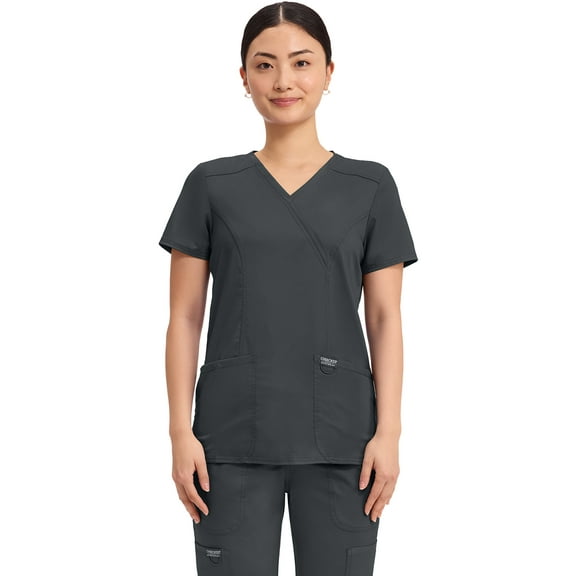 Cherokee Workwear Revolution Women's Scrubs Top Mock Wrap WW610