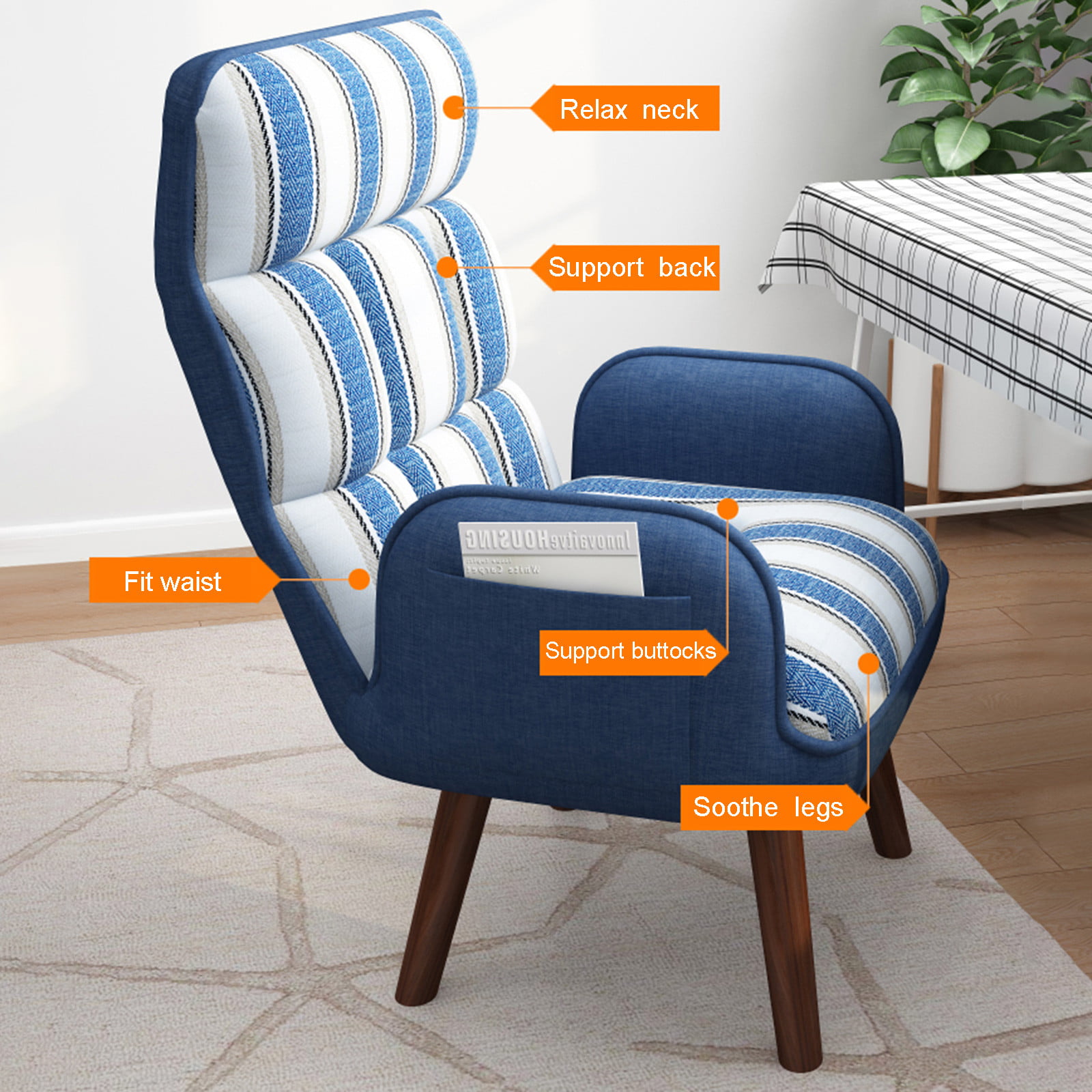 Details about   ❤Single Sofa Chair Reclining Backrest Headrest Adjustable Angle Can Be Rotated 