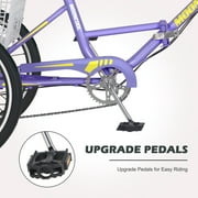 MOPHOTO Folding Adult Tricycle 7-Speed, 20 Three Wheel Cruiser Bike with Basket, Foldable Tricycle for Women,Seniors,Fold up Adult tricycle
