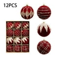 thumbnail image 2 of 12PC Christmas Decorations, Elegant Indoor Hanging Spheres Decorative, Festive Holiday Hanging Ornament, For Home Party and Seasonal Celebration,Red, 2 of 5