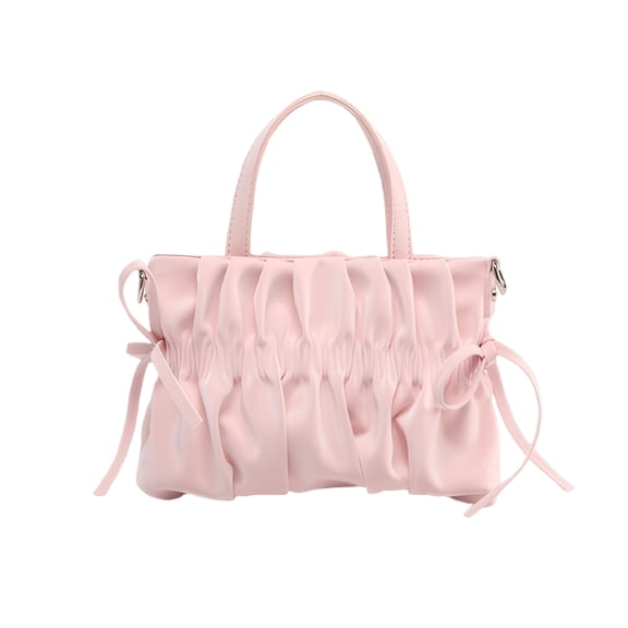 Pleated Handbag for Women for Party Wedding Minimalist Bag Top Handle Clutch Handbag Top Handle Purse (Pink)