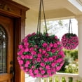 thumbnail image 4 of UNLLLL Solar Flower Ball Chandeliers, Hanging Topiary Garden Lights, LED Artificial Plants Ball Decorative Lights, for Garden, Tree, Outdoor, Balcony, Holiday Decoration (Pink), 4 of 7
