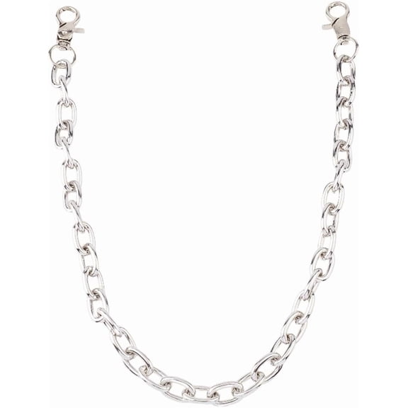 1pcs 1pc Jeans Cable Chain Belt Silver Aluminum Single Layer Hip Hop Punk Wallet Chain Body Jewelry Accessory 591mm for Men Women Daily Wear