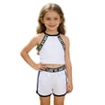 thumbnail image 3 of Girl Clothes Summer Athletic Tank Top and Shorts Casual Playwear 2 Piece Baby Girl Outfits White 6-7 Years, 3 of 8