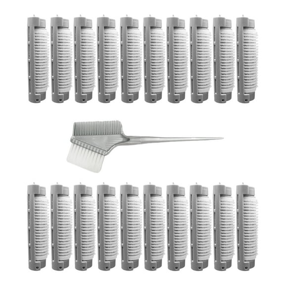 Eease 20 pcs Perm Bars Bangs Hair Roller Hair Volume Clip Hair Rollers with Clips Curling Clips with Brush