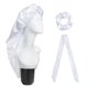thumbnail image 1 of Sombrero De Banda Ancha + Cuerda Para El Cabello + Juego De Bandas Para El Cabello Para Mujeres Sombrero De Tubo Largo Sombrero De Pelo Trenzado Sucio Gorros Para Dormir 3 Uds Serendint AP007045-04, 1 of 5