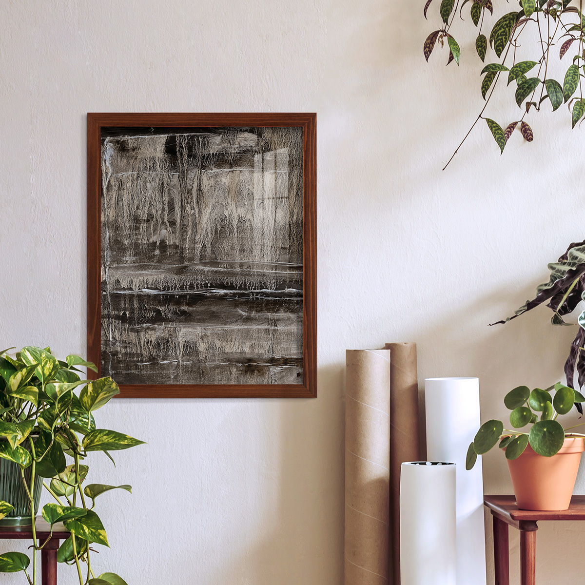 Continuum III -Framed Print w/glass-Chestnut