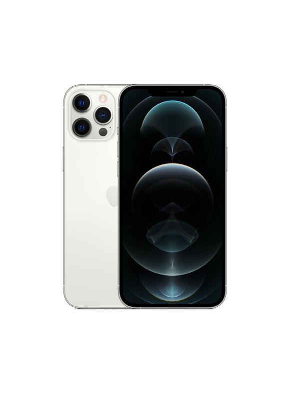 Straight Talk Apple iPhone 12 Pro Max, 128GB, Silver - Prepaid Smartphone