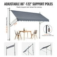 thumbnail image 5 of KFFKFF 138 x 47" Outdoor Retractable Awning, Manual Sunshade Canopy with Crank Handle, Height Adjustable 86 to 122 in, Ideal for Patio/Balcony/Yard, Dark Gray, 5 of 9