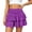 Purple, variant on Arlun Women's Layered Ruffle Mini Skort Skirt Ruched Fold Low Waist Stretchy Cute Cake Skirts with Shorts Underneath Solid Color Soft Comfort Layered Y2k Style Summer Skorts White XL