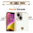 for iPhone 14 Plus Case for Women Girl Cute Love Heart Luxury Plating