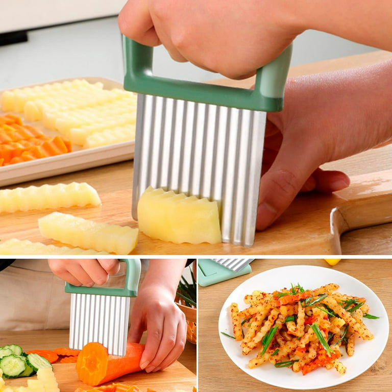 Vegetable Slicer, Wave Cutter, Chips Wave Knife, Stainless Steel Potato  Cutter, Chip Cutter, Children, Truffle Slicer Cucumber Slicer For Cutting  Potatoes, Sweet Potatoes And Fruit Or Vegetables 