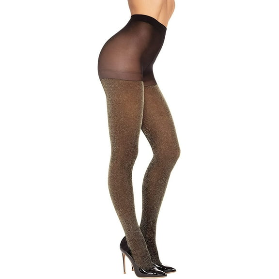 Dreamgirl womens Glittery Lurex Pantyhose With Non-slip Silicone Support