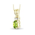 thumbnail image 3 of JewelersClub 1/2 Carat T.G.W. Peridot And White Diamond Accent 14K Gold Over Silver Pendant,18", 3 of 4