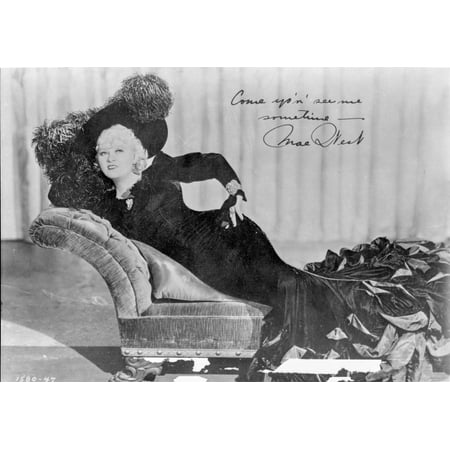 Mae West Signature Portrait in Black and White Photo Print (8 x 10