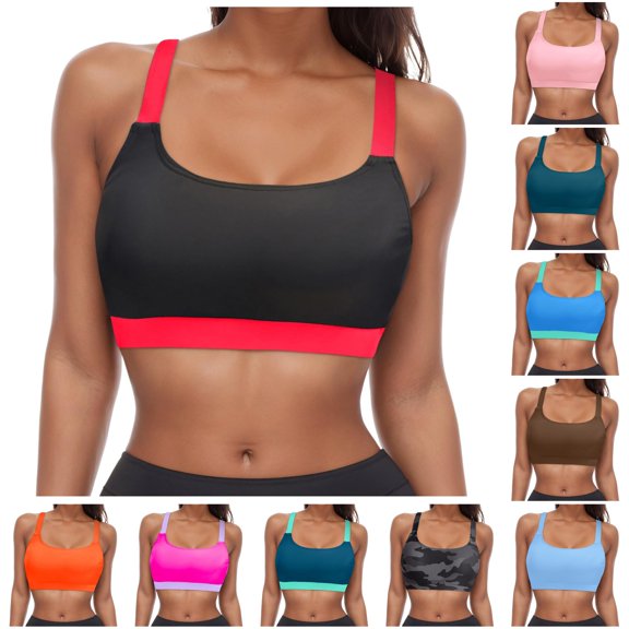 XIAONU Color Block Swim Top for Women Contrast Trim Summer Pool Bikini Bustiers
