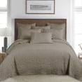 thumbnail image 2 of Homthreads - Beckett Bedspread Set -King Bedspread + Two King Pillow Shams - Microfiber Jacquard - Damask Scroll - Taupe - Bedspread Size (120 x 118 in.) and Pillow Sham Size (36 x 20 in.), 2 of 5