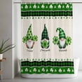 thumbnail image 5 of Green St. Patrick's Day Shower Curtain Set, Waterproof Shower Curtains for Bathroom, Gnomes Watercolor Leaves Rustic Washable Fabric Cloth Bath Curtain for Bathtub Decoration with Hooks 72x78 Inches, 5 of 9