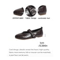 thumbnail image 4 of Womens Retro Mary Jane Flats Square Toe Crocodile Embossed Faux Faux Leather Adjustable Strap Cushioned Insole Brown,Size 7, 4 of 7