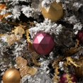thumbnail image 2 of Vickerman 6" Plastic Geometric Ball Ornaments in Matte Berry Red (Set of 4), 2 of 3