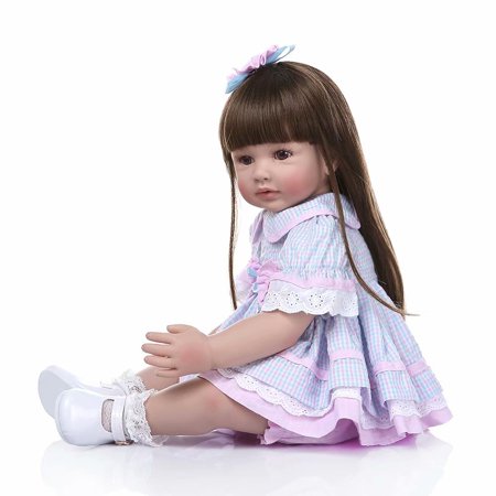 24inch Lifelike Reborn Doll Baby Girl Simulation Long Hair Girl
