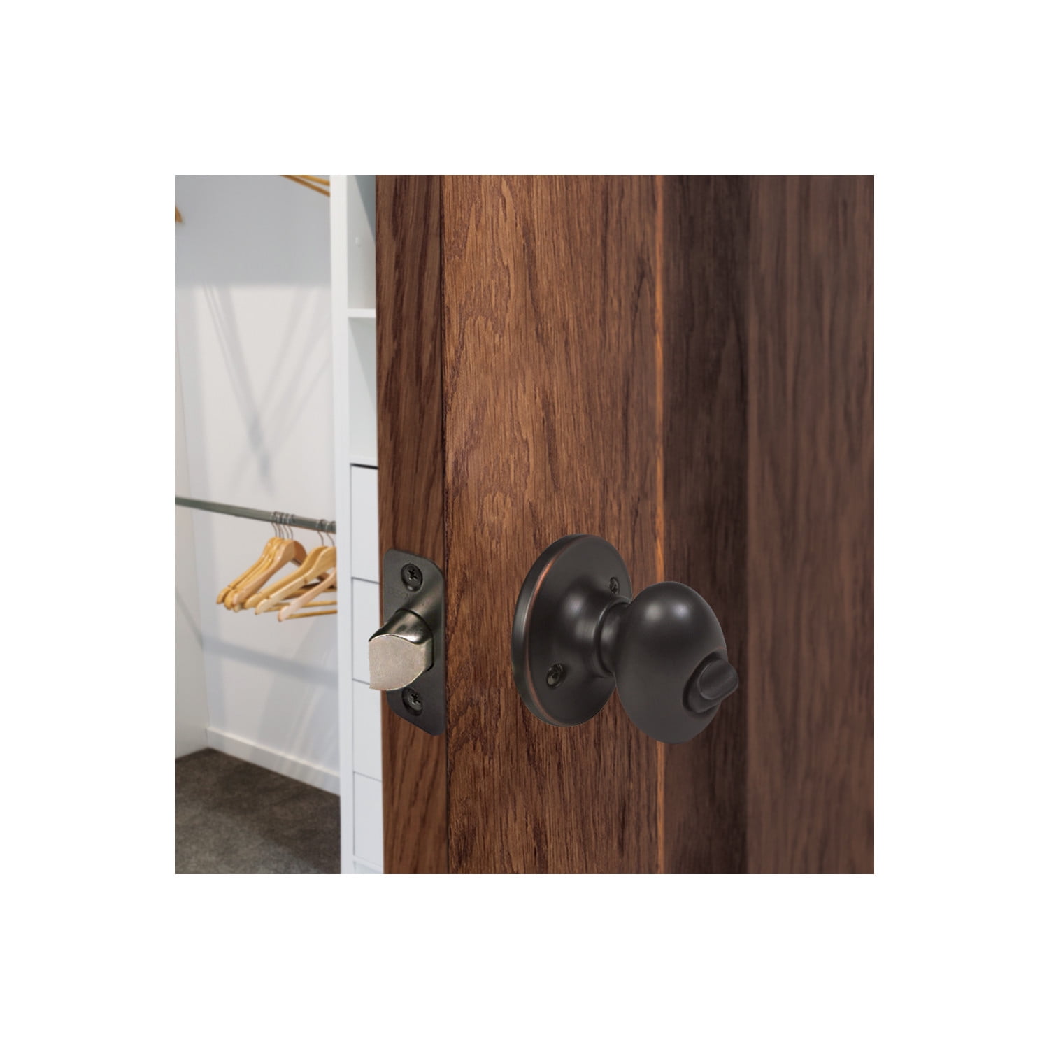 Design House Egg Privacy 6-Way Adjustable Latch Door Knob, Oil Rubbed Bronze