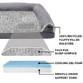 thumbnail image 6 of FurHaven Pet Products Two-Tone Faux Fur & Suede Cooling Gel Memory Foam Sofa-Style Pet Bed for Dogs & Cats - Stone Gray, Jumbo, 6 of 13
