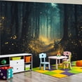 thumbnail image 4 of 100"x144" Wall Mural Peel and Stick Wallpaper Forest Illuminated by Glowing Fireflies Night Wall Decor Self Adhesive Removable Wall Stickers for Bedroom Living Room, 4 of 7